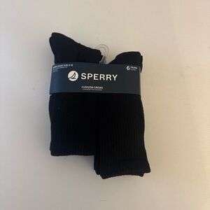 Sperry Crew Socks Mens 6 Pack Black
